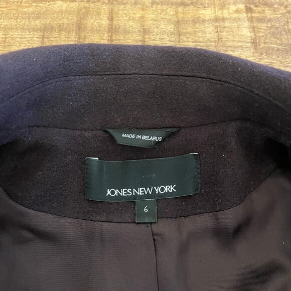 Jones New York Peacoat Size 6 Chocolate Brown Wool Cashmere Blend - Picture 7 of 15
